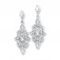 Filigree Dangle Earrings 14K White Gold