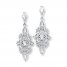 Filigree Dangle Earrings 14K White Gold