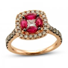 Le Vian Creme Brulee Ruby Ring 1 ct tw Diamonds 14K Strawberry Gold