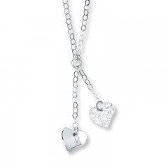 Dangle Heart Necklace Sterling Silver