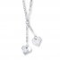 Dangle Heart Necklace Sterling Silver