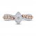 Adrianna Papell Diamond Engagement Ring 5/8 ct tw Marquise/Round 14K Two-Tone Gold