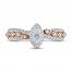 Adrianna Papell Diamond Engagement Ring 5/8 ct tw Marquise/Round 14K Two-Tone Gold