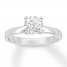 Certified Diamond Solitaire Ring 1 ct Round 14K White Gold