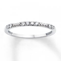 Previously Owned Stackable Ring 1/10 ct tw Diamonds 10K White Gold