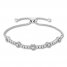 Diamond Bolo Bracelet 1/5 ct tw Round-cut Sterling Silver