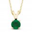 Certified Emerald Necklace 14K Yellow Gold 18"