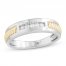 Men's Diamond Wedding Band 1/10 ct tw Round-cut 10K Two-Tone Gold