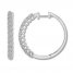 Diamond Hoop Earrings 1/4 ct tw Round-cut 10K White Gold