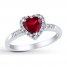 Lab-Created Ruby Ring 1/10 ct tw Diamonds Sterling Silver