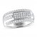 THE LEO Diamond Men's Wedding Band 3/4 ct tw Round-cut 14K White Gold