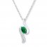 Lab-Created Emerald Necklace Sterling Silver