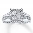 Engagement Ring 1-3/8 ct tw Diamonds 14K White Gold