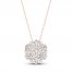 Diamond Fashion Necklace 1/3 ct tw Round-cut 10K Rose Gold 18"