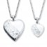 Mother/Daughter Necklaces Heart with Swirls Sterling Silver