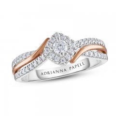 Adrianna Papell Diamond Engagement Ring 1/4 ct tw 14K Two-Tone Gold