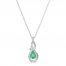 Emerald Necklace Diamond Accents 10K White Gold