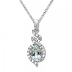 Oval Aquamarine White Topaz Sterling Silver