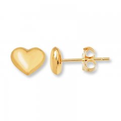 Heart Earrings 14K Yellow Gold