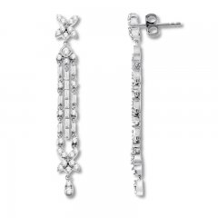 Diamond Dangle Earrings 1 Carat tw Sterling Silver