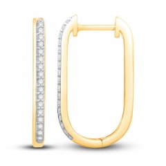 Diamond Hoop Earrings 1/5 ct tw Round-cut 10K Yellow Gold