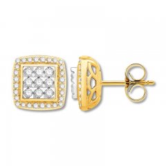 Diamond Earrings 1/2 ct tw Round-cut 10K Yellow Gold