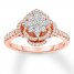 Marquise Diamond Engagement Ring 3/4 ct tw 14K Rose Gold