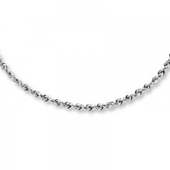 Rope Necklace 14K White Gold 24" Length