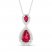 Lab-Created Ruby & White Lab-Created Sapphire Necklace Sterling Silver 18"