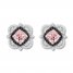 Morganite Earrings 1/5 ct tw Diamonds Sterling Silver