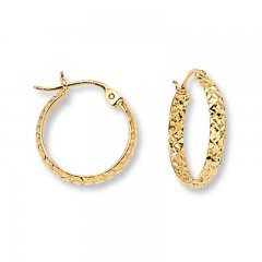 Hoop Earrings 14K Yellow Gold 15mm