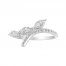 Diamond Geometric Ring 1/3 ct tw Round-cut 10K White Gold