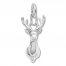 Deer Head Charm Sterling Silver