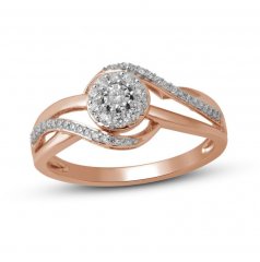 Diamond Promise Ring 1/5 ct tw Round-Cut 10K Rose Gold