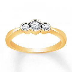 Diamond Promise Ring 1/4 ct tw Round-cut 10K Yellow Gold