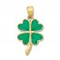 Four Leaf Clover Charm 14K Yellow Gold/Enamel