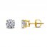 Diamond Solitaire Earrings 1 ct tw Round-cut 14K Yellow Gold