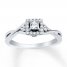 Diamond Engagement Ring 1/3 ct tw Princess-cut 10K White Gold