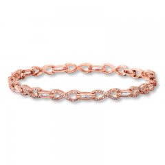 Diamond Infinity Bracelet 1 ct tw Baguette/Round 10K Rose Gold