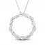 Circle of Gratitude Diamond Necklace 3/8 ct tw Round-cut 10K White Gold 19"