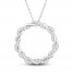 Circle of Gratitude Diamond Necklace 3/8 ct tw Round-cut 10K White Gold 19"