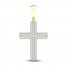 Men's Diamond Cross Pendant 2 ct tw Round-cut 10K Yellow Gold