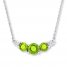 Peridot Necklace Diamond Accents 10K White Gold