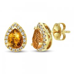 Le Vian Citrine & Diamond Earrings 1/4 ct tw 14K Honey Gold