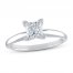 Diamond Solitaire Engagement Ring 1 ct tw Princess-cut 10K White Gold