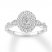 Diamond Engagement Ring 1/2 ct tw Oval/Round 14K White Gold