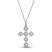 Diamond Cross Necklace 1/3 ct tw Princess/Round 10K White Gold 18"