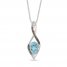 Le Vian Blue Topaz Necklace 1/4 ct tw Diamonds 14K Vanilla Gold 18"