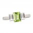 Peridot & White Lab-Created Sapphire Three-Stone Ring Sterling Silver