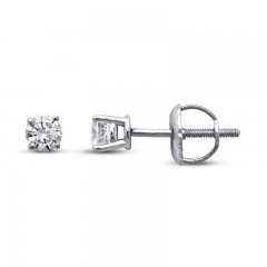 Certified Round-cut Diamond Earrings 1/4 ct tw 14K White Gold